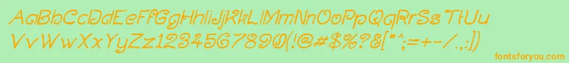 CurlmudgeonItalic Font – Orange Fonts on Green Background