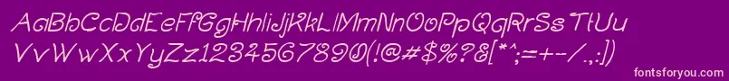 CurlmudgeonItalic Font – Pink Fonts on Purple Background
