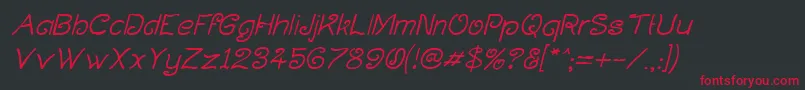 CurlmudgeonItalic Font – Red Fonts on Black Background