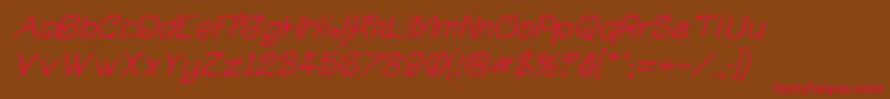 Fonte CurlmudgeonItalic – fontes vermelhas em um fundo marrom