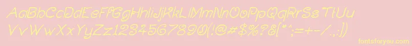 CurlmudgeonItalic-Schriftart – Gelbe Schriften auf rosa Hintergrund