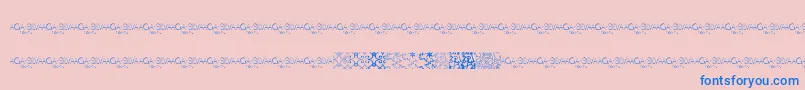 MayaTilesPromo-Schriftart – Blaue Schriften auf rosa Hintergrund