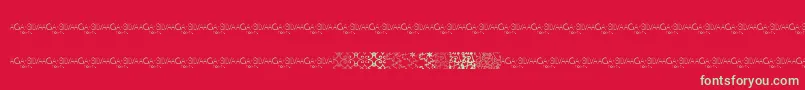 MayaTilesPromo-Schriftart – Grüne Schriften auf rotem Hintergrund