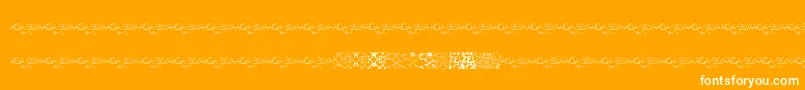 MayaTilesPromo-Schriftart – Weiße Schriften auf orangefarbenem Hintergrund