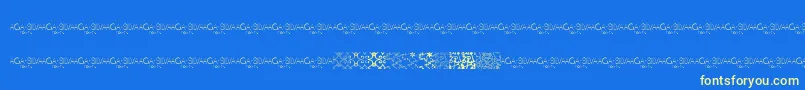 MayaTilesPromo-Schriftart – Gelbe Schriften auf blauem Hintergrund