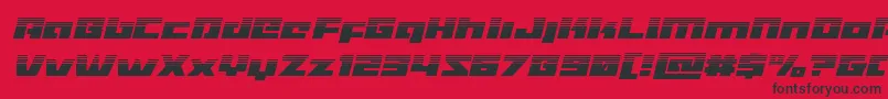 フォントTurbochargehalfital – 赤い背景に黒い文字