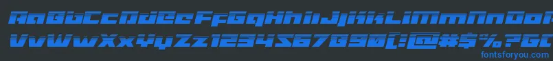 Turbochargehalfitalフォントについての詳細 フォントTurbochargehalfital – 黒い背景に青い文字