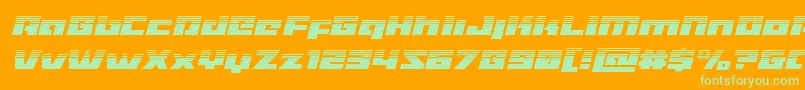 Turbochargehalfital Font – Green Fonts on Orange Background