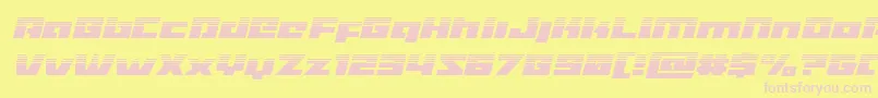 Turbochargehalfital-Schriftart – Rosa Schriften auf gelbem Hintergrund