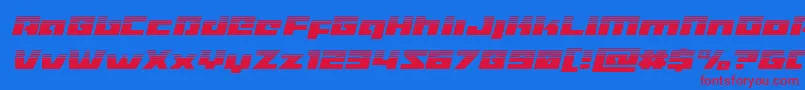 Czcionka Turbochargehalfital – czerwone czcionki na niebieskim tle