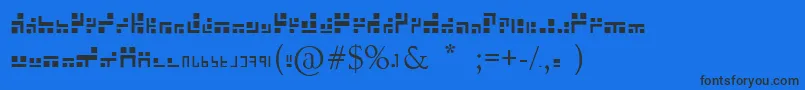フォントExabf – 黒い文字の青い背景