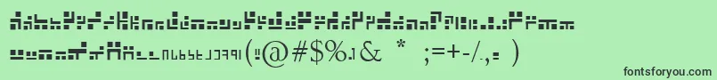 フォントExabf – 緑の背景に黒い文字