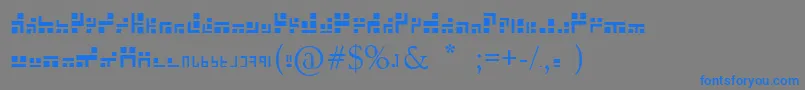 フォントExabf – 灰色の背景に青い文字