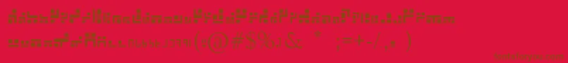Exabf-Schriftart – Braune Schriften auf rotem Hintergrund