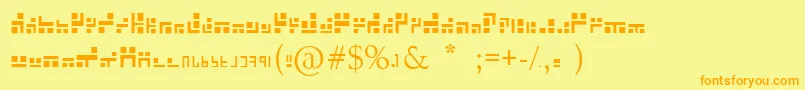 Exabf Font – Orange Fonts on Yellow Background