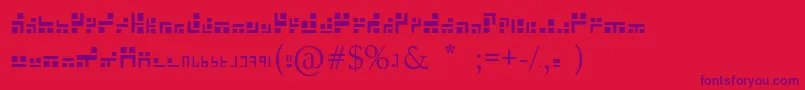 Exabf-Schriftart – Violette Schriften auf rotem Hintergrund