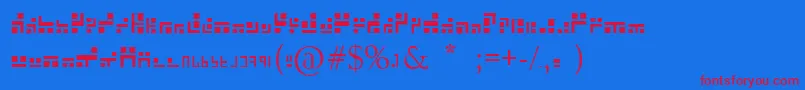 Exabf Font – Red Fonts on Blue Background