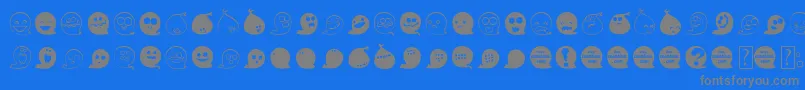 フォントFluffyGhostDing – 青い背景に灰色の文字