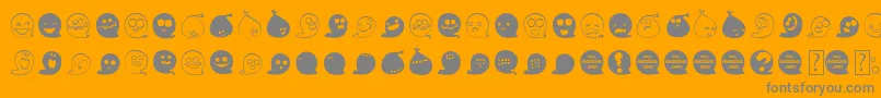 FluffyGhostDing-Schriftart – Graue Schriften auf orangefarbenem Hintergrund
