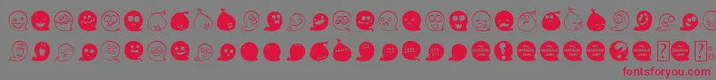 FluffyGhostDing Font – Red Fonts on Gray Background