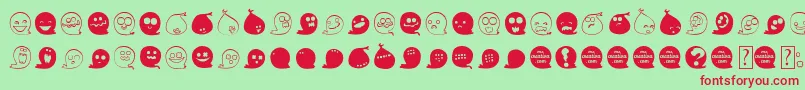 FluffyGhostDing Font – Red Fonts on Green Background