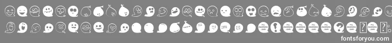 Fonte FluffyGhostDing – fontes brancas em um fundo cinza