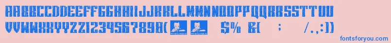 Intransigencia Font – Blue Fonts on Pink Background