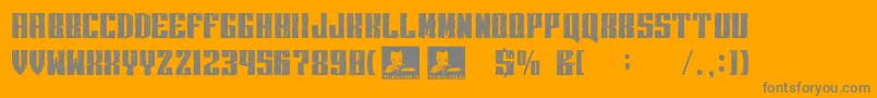 Intransigencia-fontti – harmaat kirjasimet oranssilla taustalla