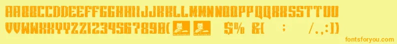 Intransigencia Font – Orange Fonts on Yellow Background