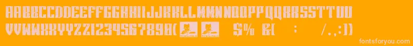 Intransigencia Font – Pink Fonts on Orange Background