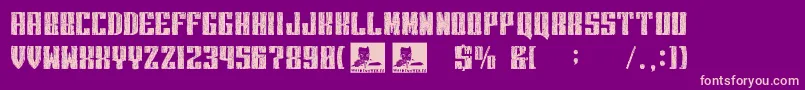 Intransigencia-fontti – vaaleanpunaiset fontit violetilla taustalla
