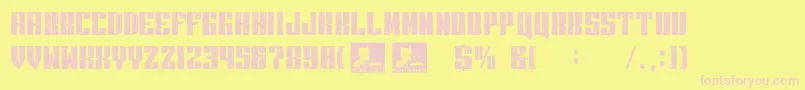 Intransigencia-fontti – vaaleanpunaiset fontit keltaisella taustalla
