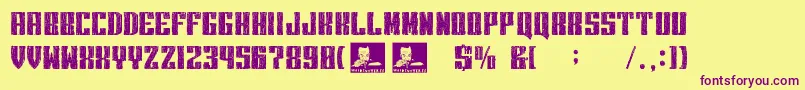 Intransigencia-fontti – violetit fontit keltaisella taustalla