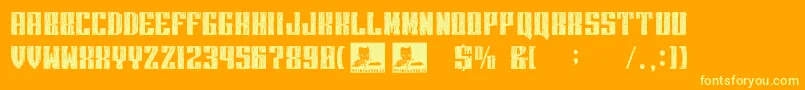 Intransigencia Font – Yellow Fonts on Orange Background