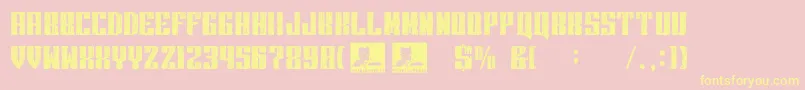 Intransigencia Font – Yellow Fonts on Pink Background