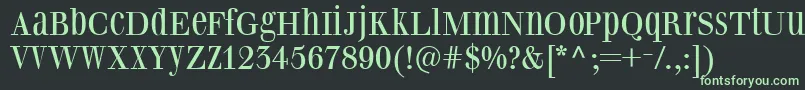 フォントClassizismantiquabook – 黒い背景に緑の文字