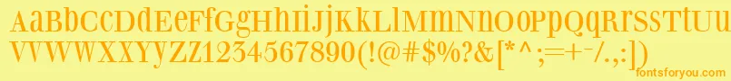 Classizismantiquabook Font – Orange Fonts on Yellow Background
