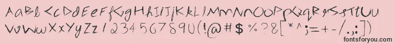 3mSpasynote-Schriftart – Schwarze Schriften auf rosa Hintergrund