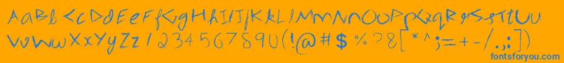 Czcionka 3mSpasynote – niebieskie czcionki na pomarańczowym tle