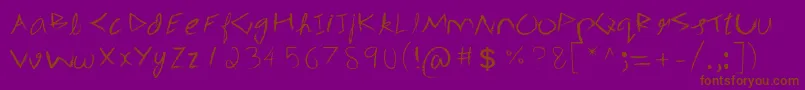 3mSpasynote-fontti – ruskeat fontit violetilla taustalla