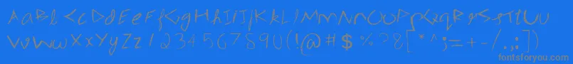 3mSpasynote-Schriftart – Graue Schriften auf blauem Hintergrund