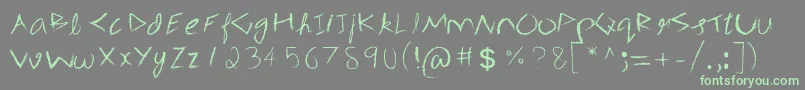 フォント3mSpasynote – 灰色の背景に緑のフォント