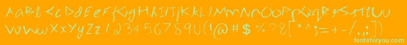 3mSpasynote Font – Green Fonts on Orange Background