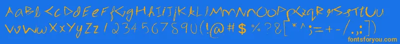 3mSpasynote Font – Orange Fonts on Blue Background