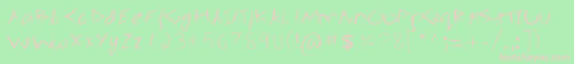 フォント3mSpasynote – 緑の背景にピンクのフォント