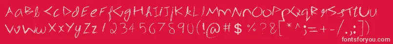 3mSpasynote-fontti – vaaleanpunaiset fontit punaisella taustalla