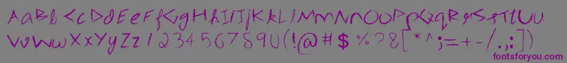 3mSpasynote-Schriftart – Violette Schriften auf grauem Hintergrund