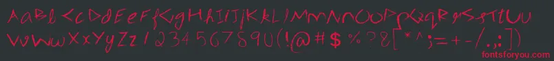 3mSpasynote Font – Red Fonts on Black Background