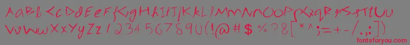 3mSpasynote Font – Red Fonts on Gray Background