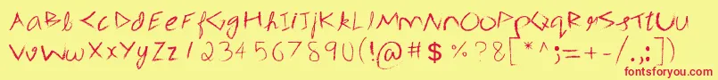 3mSpasynote Font – Red Fonts on Yellow Background